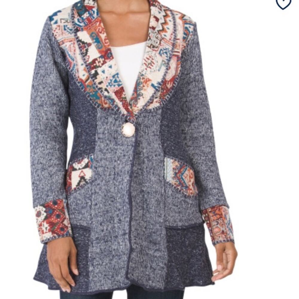 Sioni Coatigan Knit Cardigan Denim Blue